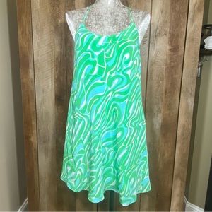 Lilly Pulitzer Green and Aqua Swirl Mini Dress